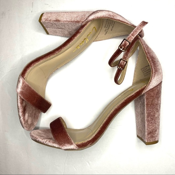 Lulus Taylor Mauve Velvet Ankle Strap Heels size 8.5 - Picture 6 of 11